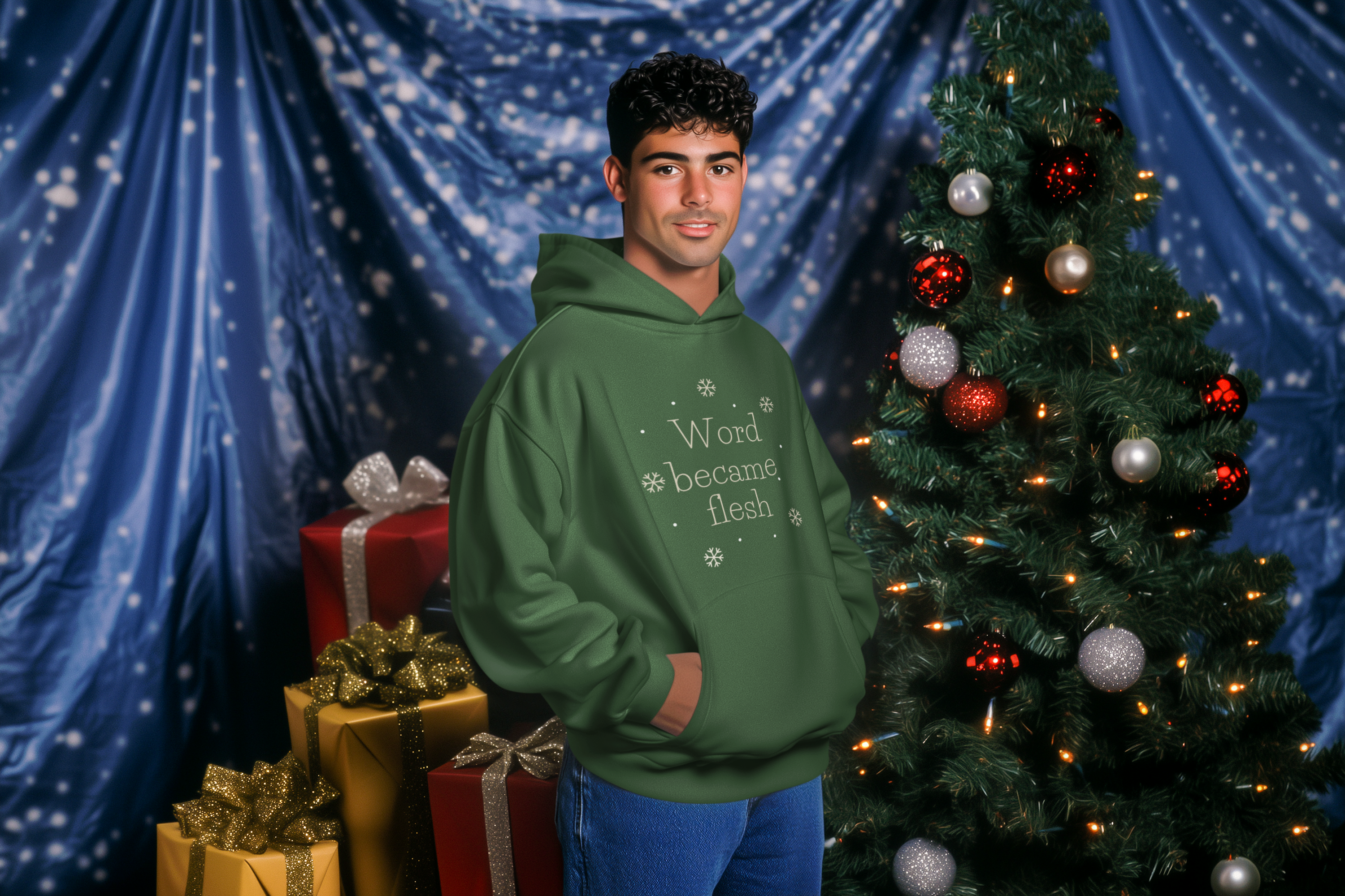 Word Became Flesh Christmas Hoodie - Men's