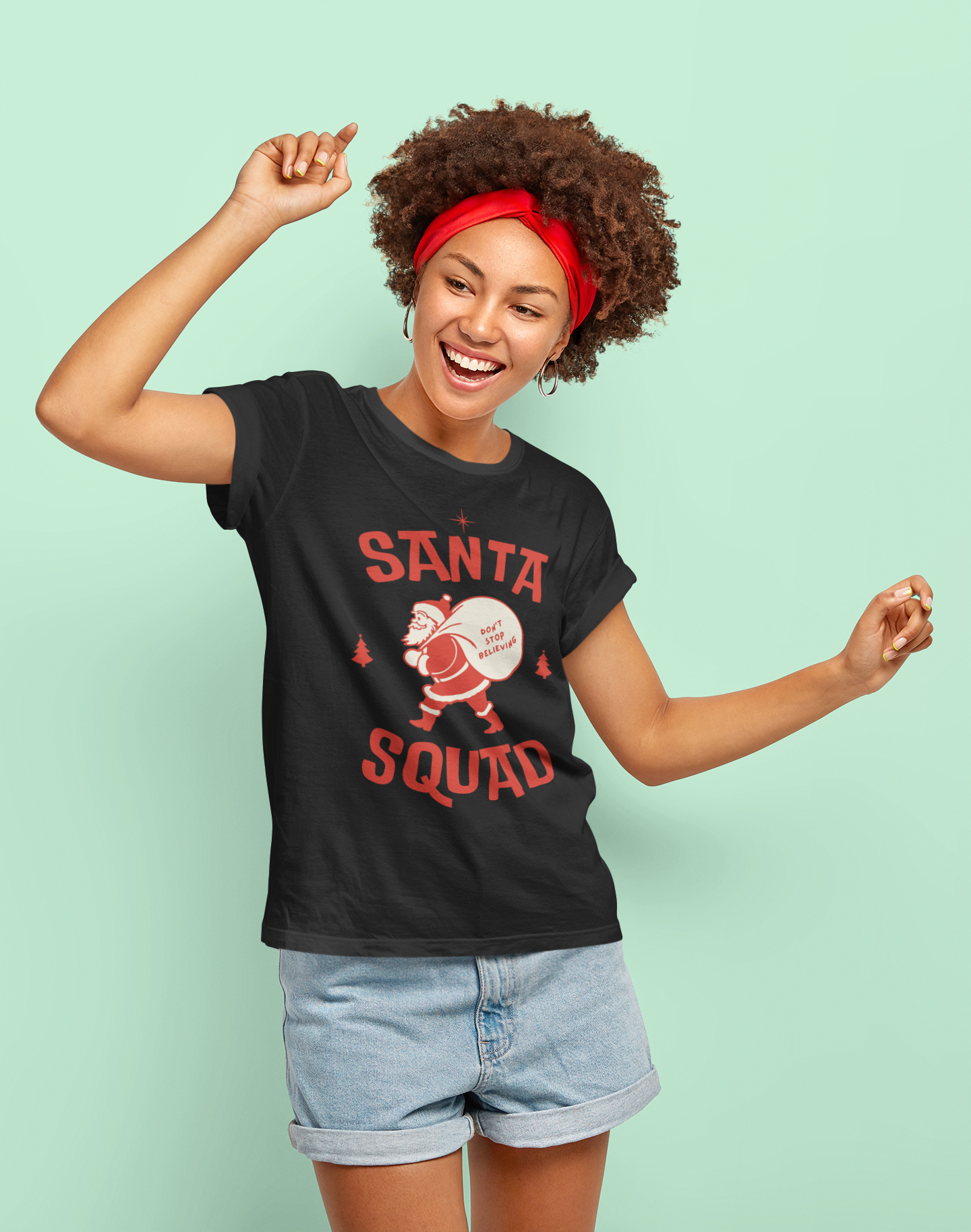 Santa Squad Christmas Tee - Women's