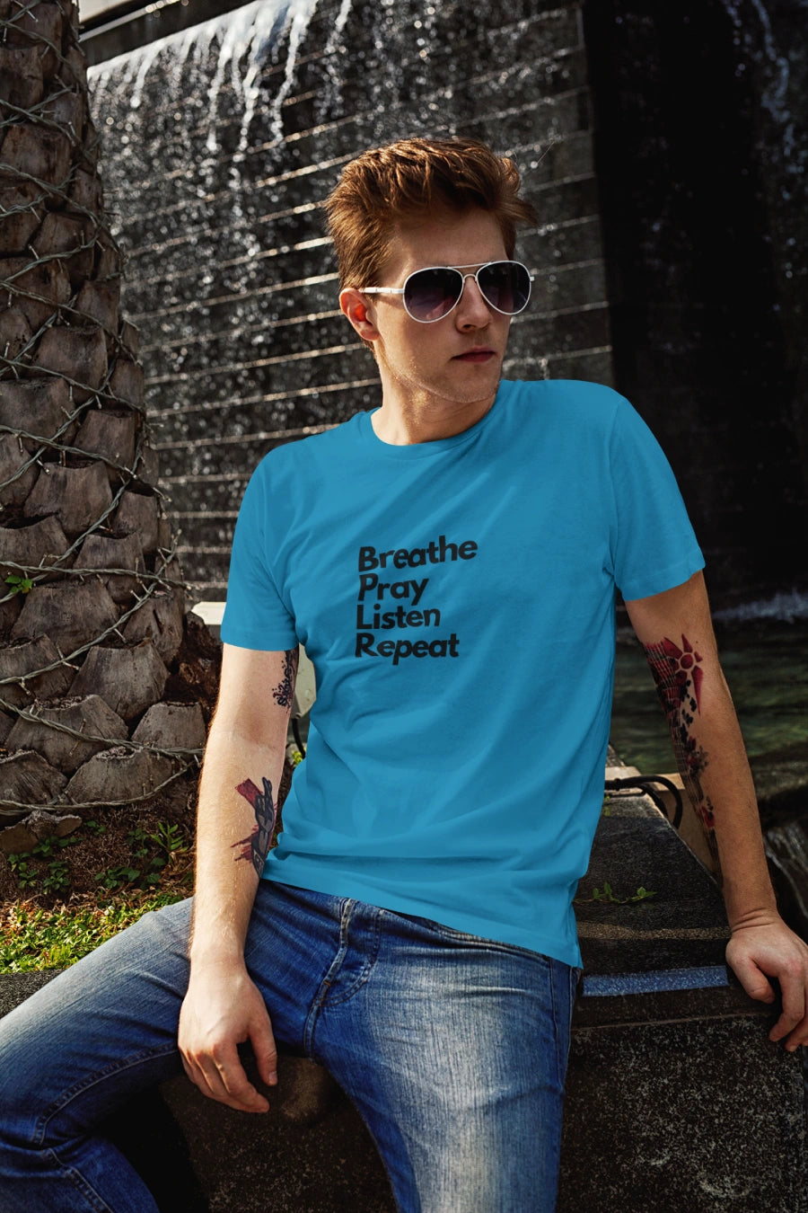 Sacred Rhythm Tee – Breathe. Pray. Listen. Repeat