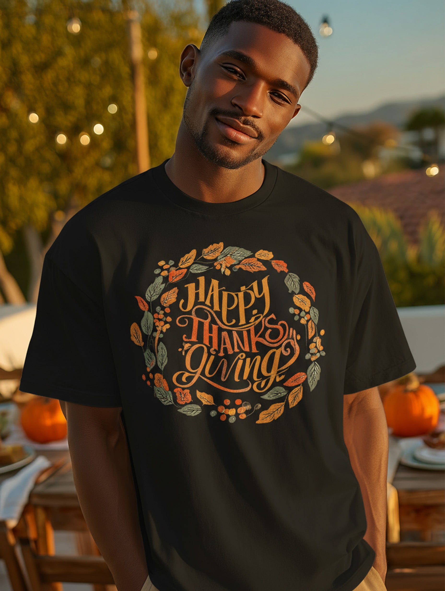 Happy Thanksgiving Heavyweight Boxy Tee - Men's