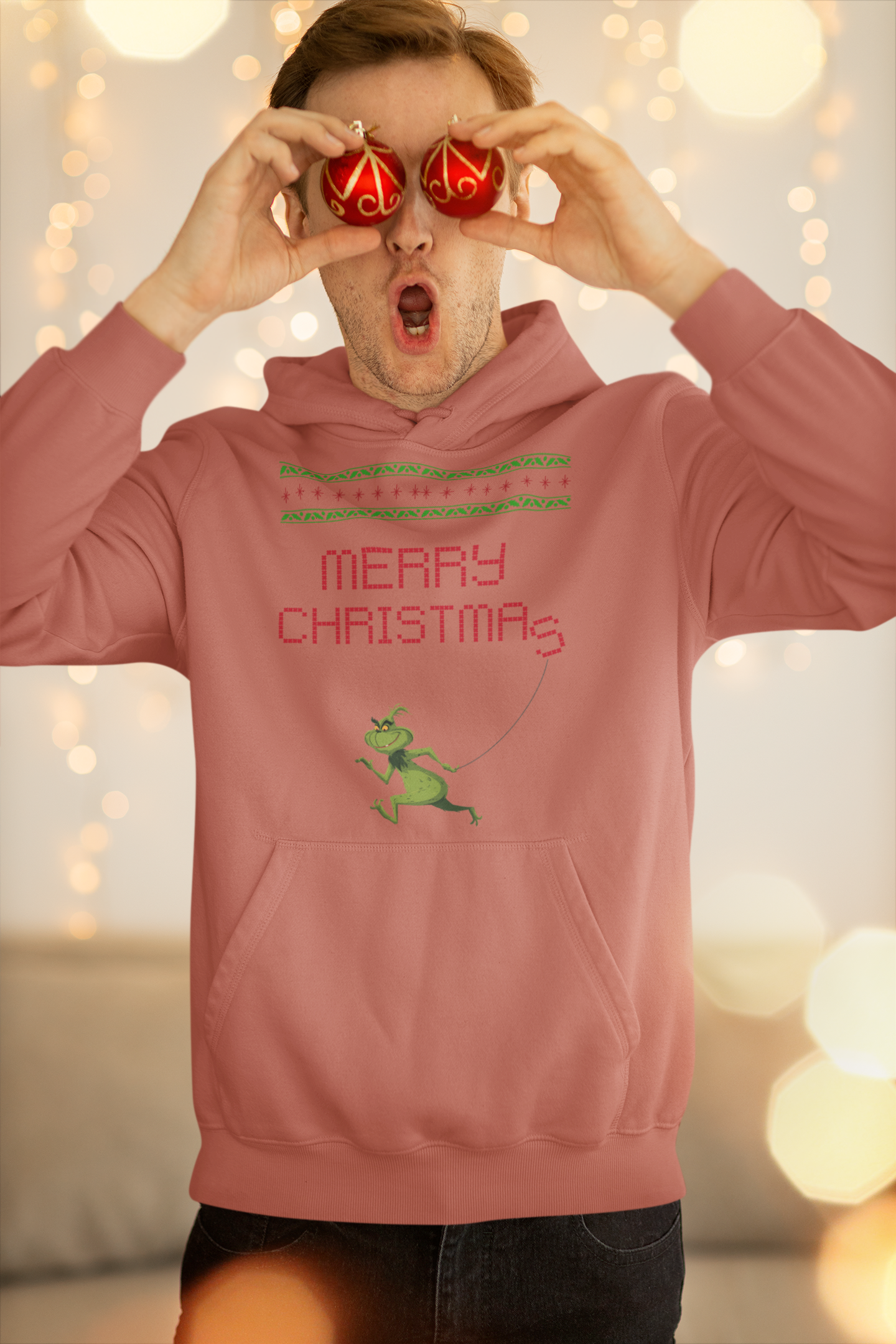 Merry Christmas Grinch Hoodie - Men's